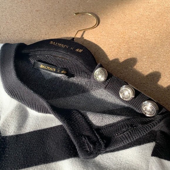 Balmain X HM Black and White Chevron Sweater - Picture 4 of 9